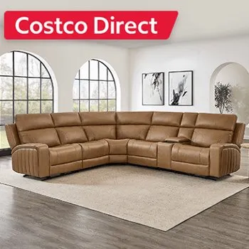 Barcalounger Rowan Leather Power Reclining Sectional with Power Headrests for $2499.99