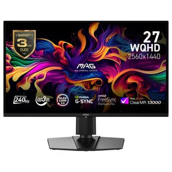 MSI 27-inch Gaming QHD QD-OLED 240Hz 0.03ms NVIDIA G-Sync and AMD FreeSync Monitor for $299.99